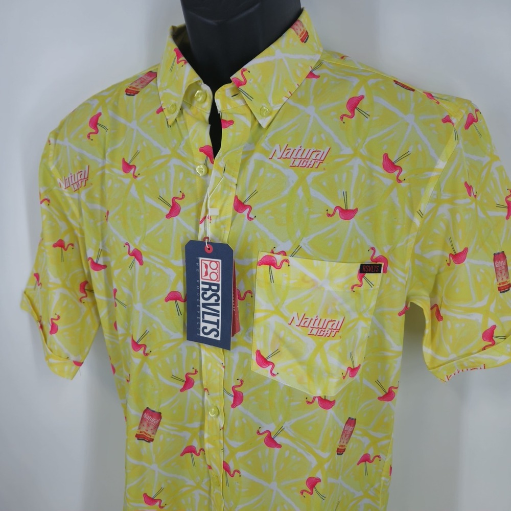 RSVLTS x Natural Light Mens Size Small Naturdays Flamingo Party Poolside